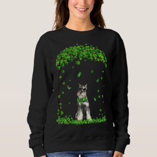 Sudadera Schnauzer St Patricks Day Perro irlandés Shamrock