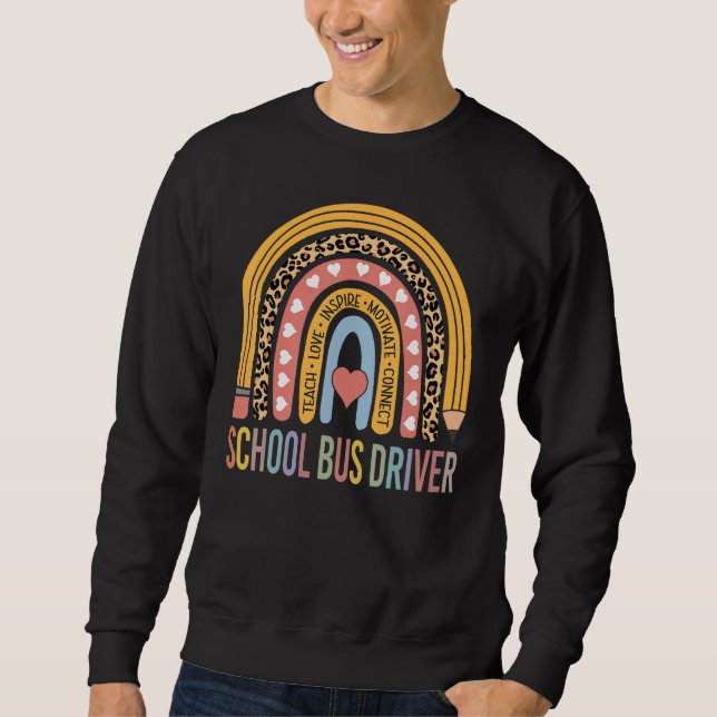 Sudadera School Bus Driver 100th Day Of School Funny Bus Dr (Anverso)