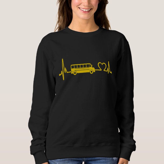 Sudadera School Bus Drivers' Heartbeat Back To School  1 (Anverso)