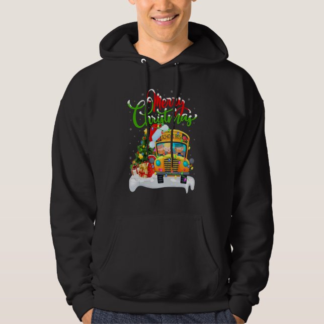 Sudadera School Bus   Xmas Decorations Santa School Bus Chr (Anverso)