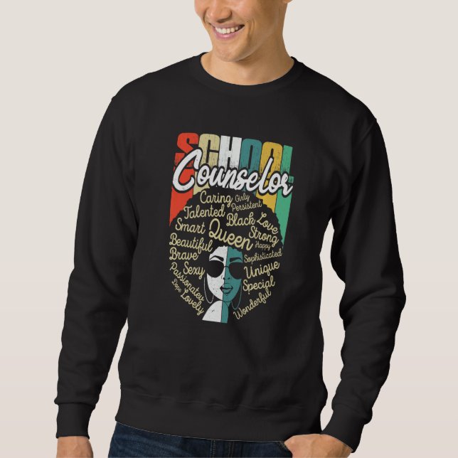 Sudadera School Counselor Black History Month Afro Melanin  (Anverso)