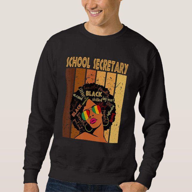 Sudadera School Secretary Afro African American Black Histo (Anverso)