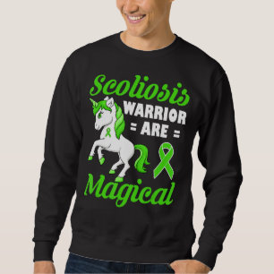 Sudadera Scoliosis Warrior Magia Unicornio Scoliometer Gree