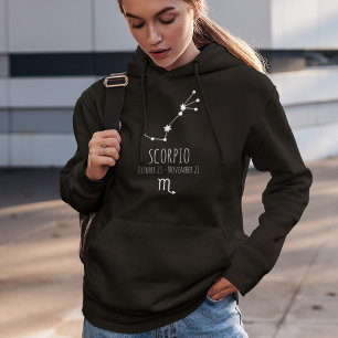 Sudadera Scorpio   Personalized Zodiac Constellation Hoodie