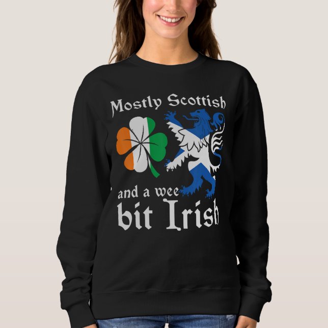 Sudadera Scotland  Mostly Scottish And A Wee Bit Irish (Anverso)
