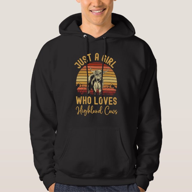Sudadera Scottish Highland Cow Just a Girl Who Loves Highla (Anverso)