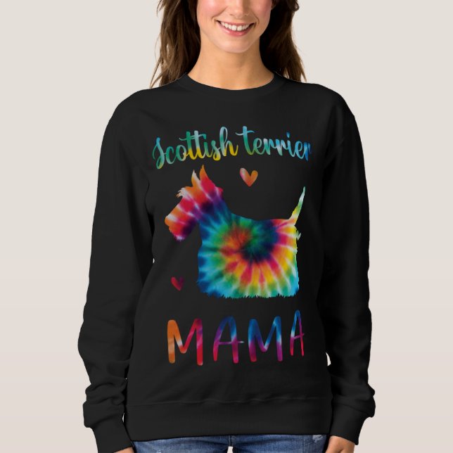 Sudadera Scottish Terrier Mama Tie Dye Dog Mom Mothers Day (Anverso)