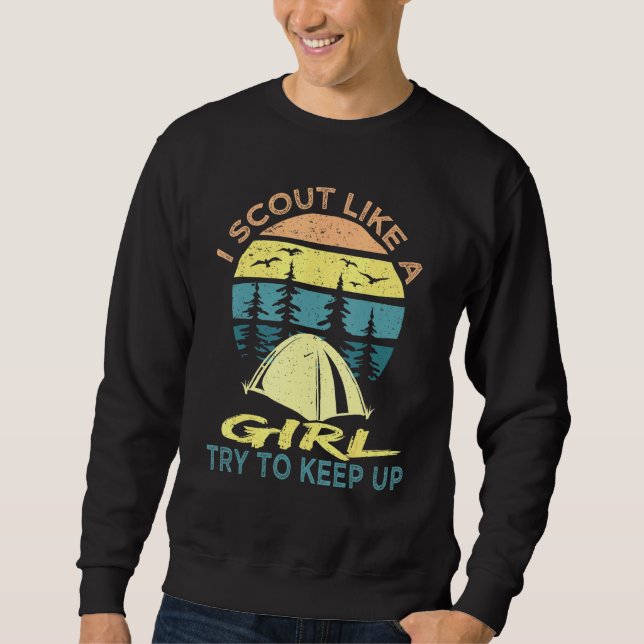 Sudadera Scout Como Un Chica Intenta Seguir Scouting Retro (Anverso)
