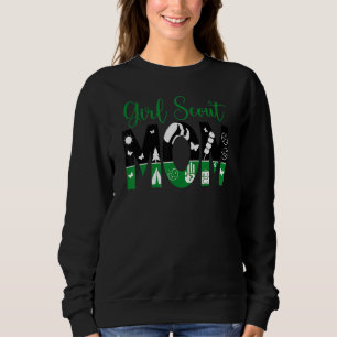 Sudadera Scout De Mamá Negra Y Verde Para Chicas Camping De