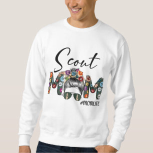 Sudadera Scouting Scout Mom Life Messy Bun Hair Da de Madre