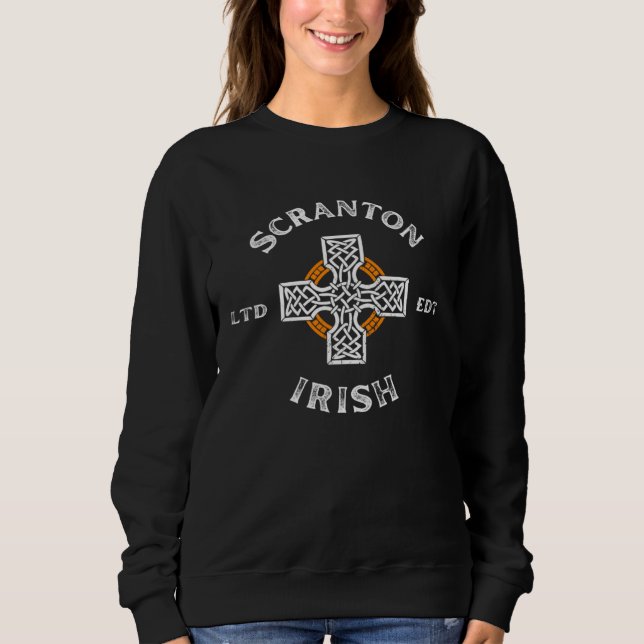 Sudadera SCRANTON PENNSYLVANIA Irish American Cross Badge (Anverso)