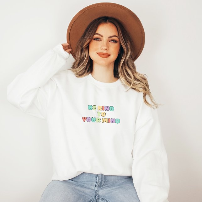 Sudadera Sé amable con tu mente | Cita Koni Peach Candy (Be Kind to Your Mind Sweatshirt | Quote Koni Peach Candy | Aesthetic Sweater)