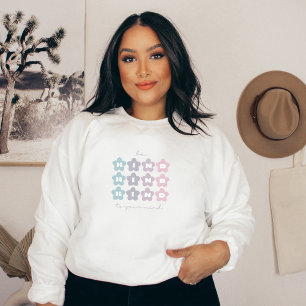 Sudadera Sé amable con tu mente Flores retro Gris francés