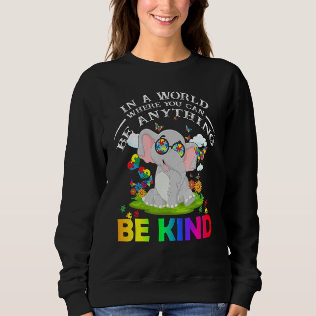 Sudadera Sé amable de que el rompecabezas del elefante es c (Anverso)