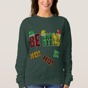 SUDADERA SÉ BUENO HO HO HO DIVERTIDO PLAID DE NAVIDAD CITA