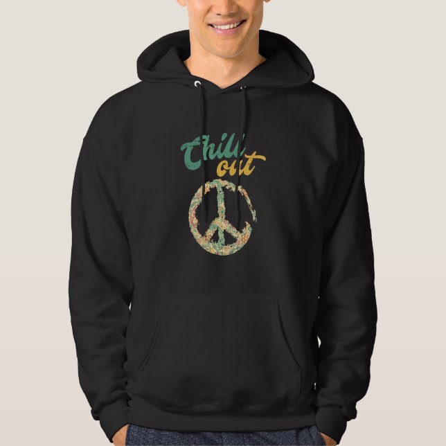 Sudadera Se cerrará la señal de paz retro (Anverso)