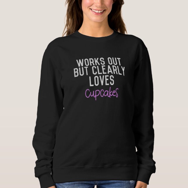 Sudadera Se ejercita pero claramente ama los cupcakes Premi (Anverso)