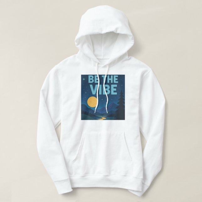 Sudadera “Sé El Vibe” Noches Retró con Crayones Estética (Diseño del anverso)