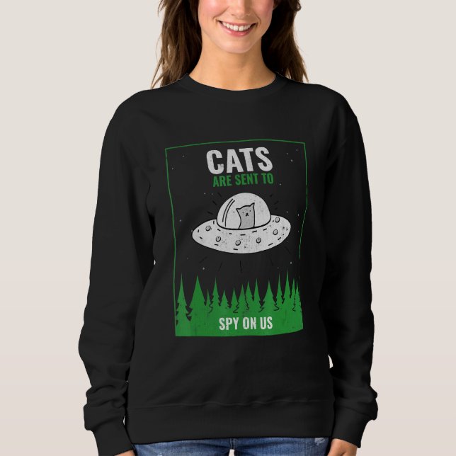 Sudadera Se Envian Gatos Para Espiarnos A La Ufo (Anverso)