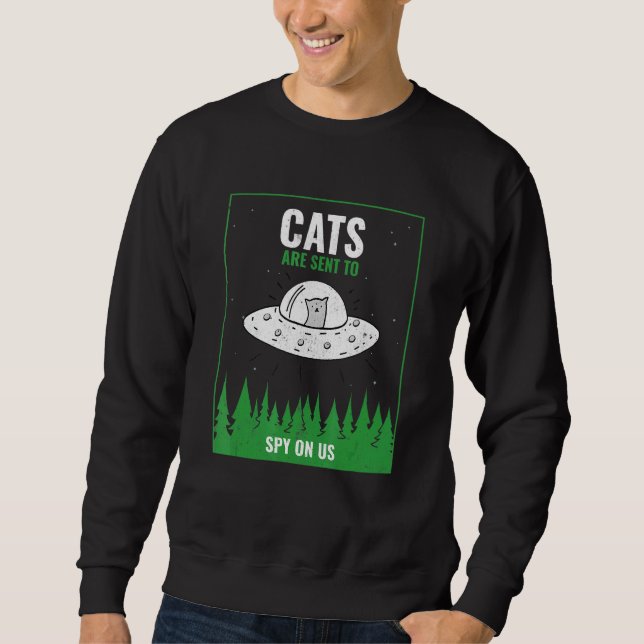 Sudadera Se Envian Gatos Para Espiarnos A La Ufo (Anverso)