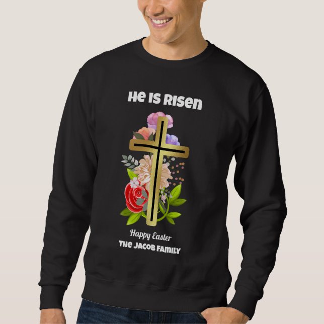 Sudadera Se levanta, feliz Pascua, familia Religiosa (Anverso)