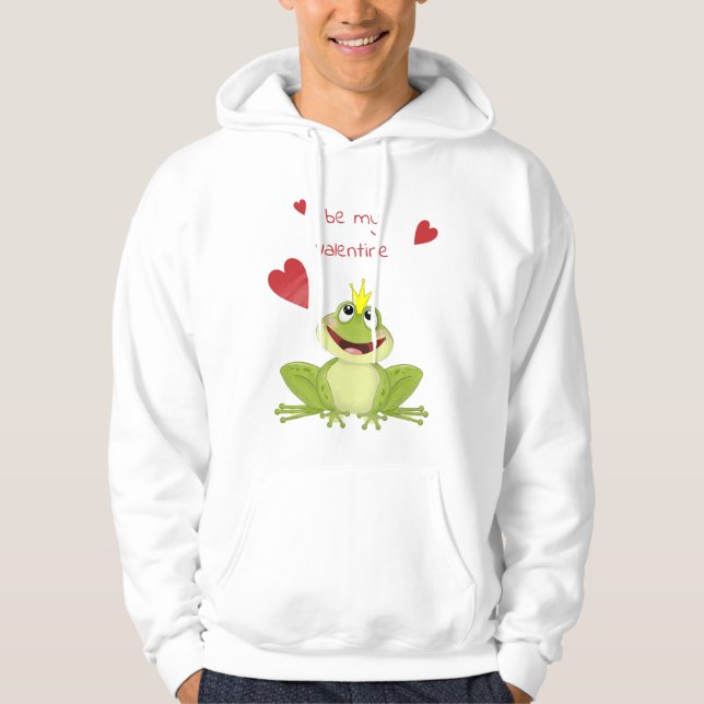 Sudadera Sé mi Valentine lindo príncipe de rana (Anverso)