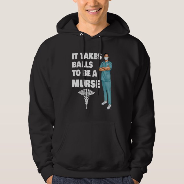 Sudadera Se Necesitan Bolas Para Ser Una Enfermera Múrpura (Anverso)