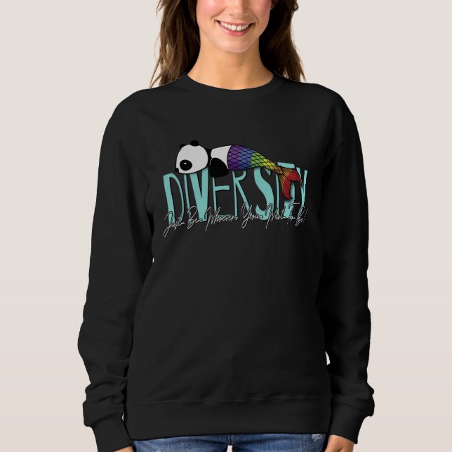 Sudadera Sé Quienquiera Que Seas Diversidad Arcoíris Panda  (Anverso)