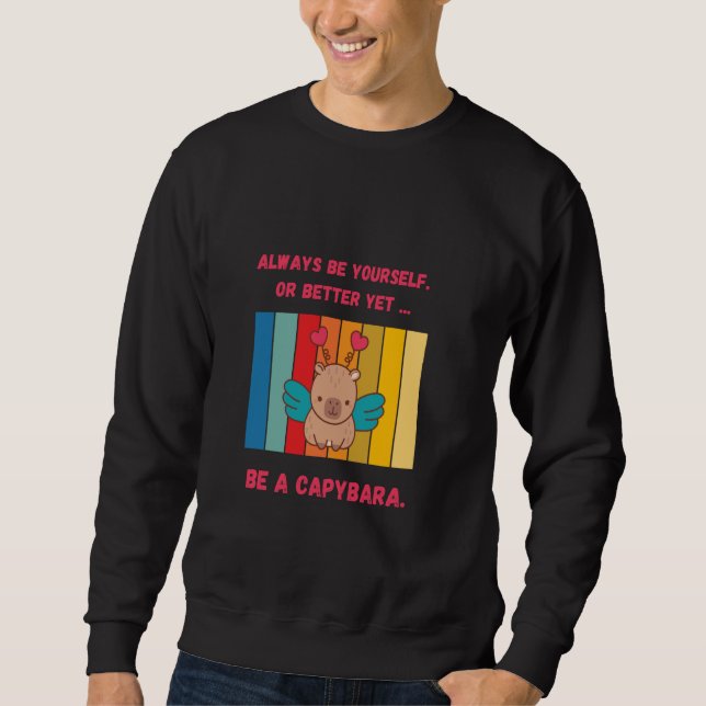 Sudadera Sé un carpincho u2013 Diseño retro de arcoíris lin (Anverso)