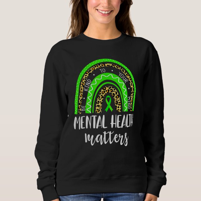 Sudadera Sea amable con la Cinta Verde Sunflower Mental Hea (Anverso)