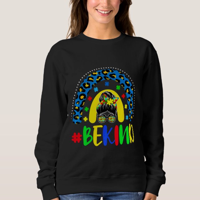 Sudadera Sea amable con la conciencia del autismo Rainbow M (Anverso)