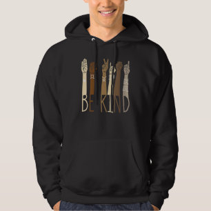 Sudadera Sea amable con la mano del lenguaje de Rótulo habl
