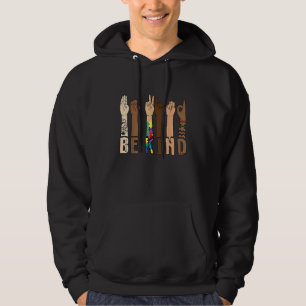 Sudadera Sea amable con la mano del lenguaje de Rótulo habl