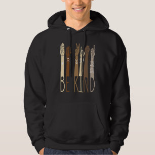 Sudadera Sea amable con la mano del lenguaje de Rótulo habl