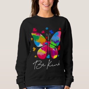 Sudadera Sea amable, mariposa rompecabezas Pieza Autismo Aw