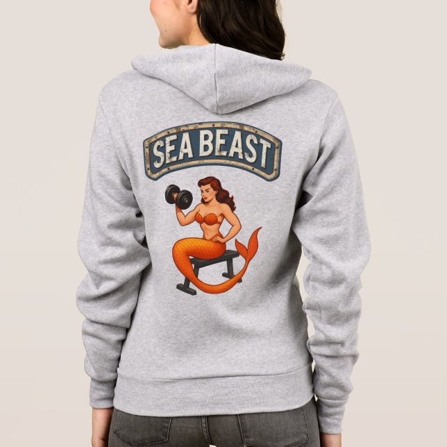 Sudadera Sea Beast Gym Mermaid | Retro Pin-Up Activewear  (Reverso)