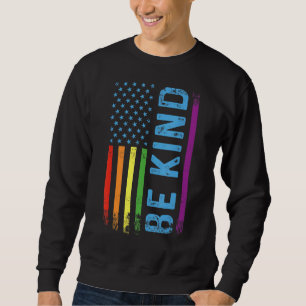 Sudadera Sea Kind Lgbt Lgbtq Orgullo Gay Bandera Arcoiris E