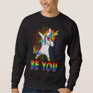 Sudadera Sea Lgbt Gay Lesbian, Dabbing Unicorn Orgullo Ally