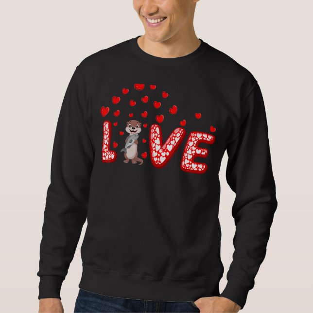 Sudadera Sea Otter Lover Funny Hearts Love Sea Otter Valent (Anverso)