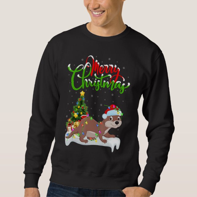 Sudadera Sea Otter   Xmas Decorations Santa Sea Otter Chris (Anverso)
