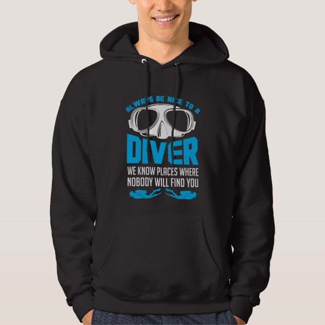 Sudadera Sea siempre Niza a un buceo con escafandra del (Anverso)