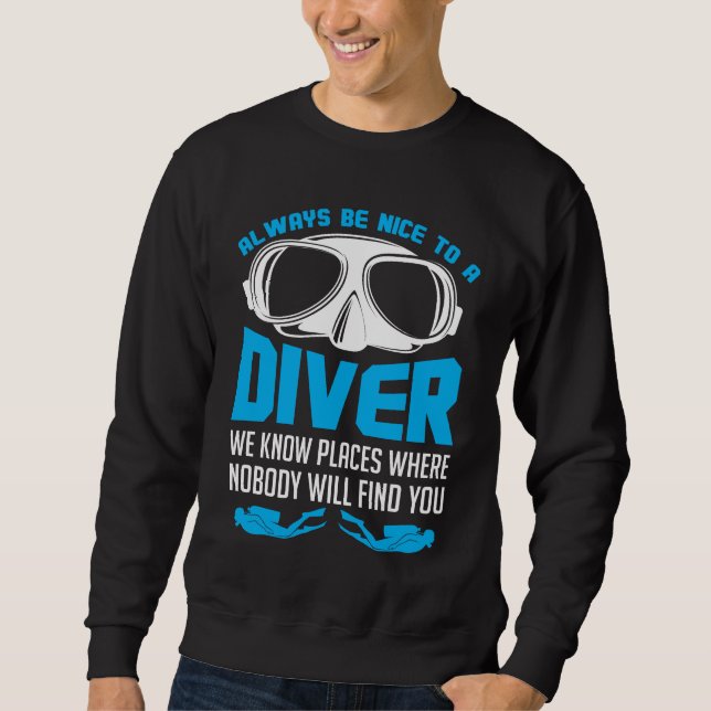 Sudadera Sea siempre Niza a un buceo con escafandra del (Anverso)