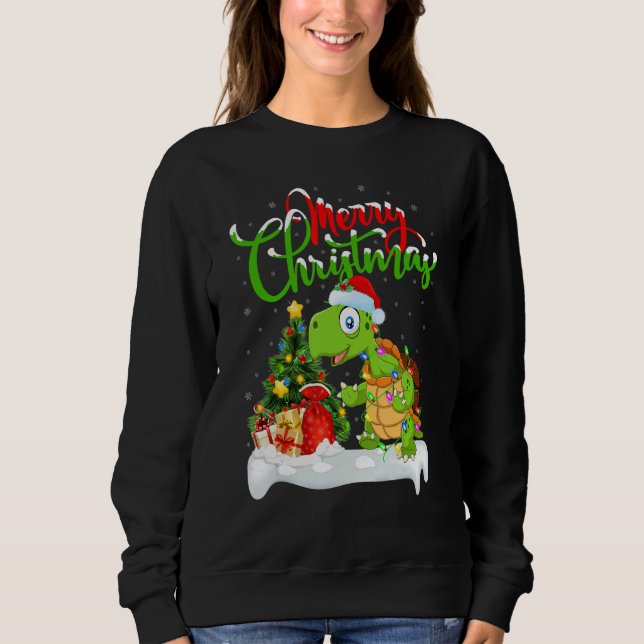 Sudadera Sea Turtle  Xmas Decorations Santa Sea Turtle Chri (Anverso)
