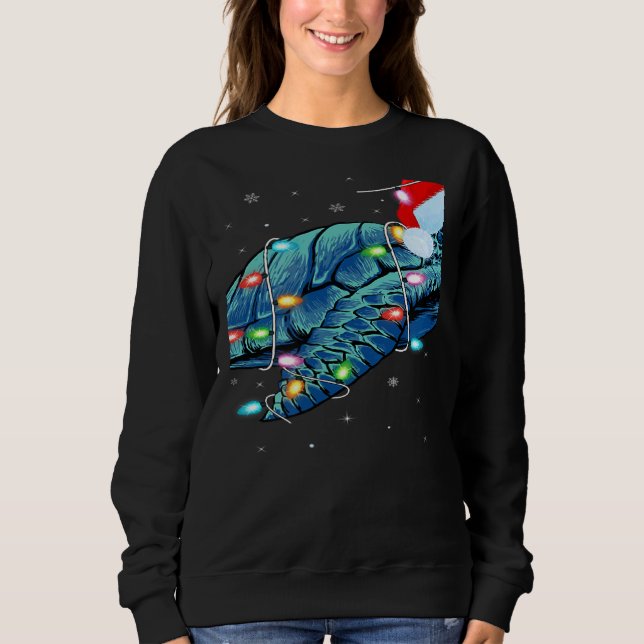 Sudadera Sea Turtle Xmas Lighting Santa Hat Sea Turtle Chri (Anverso)