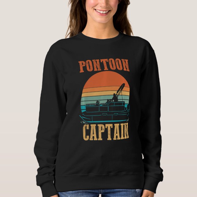 Sudadera Seafarer Boater Cruise Ship Boating Retro Pontoon  (Anverso)