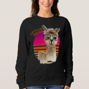 Sudadera Seamos raros animales Hipster Llama con gafas