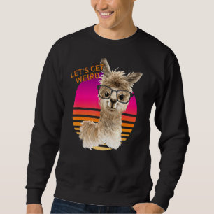 Sudadera Seamos raros animales Hipster Llama con gafas