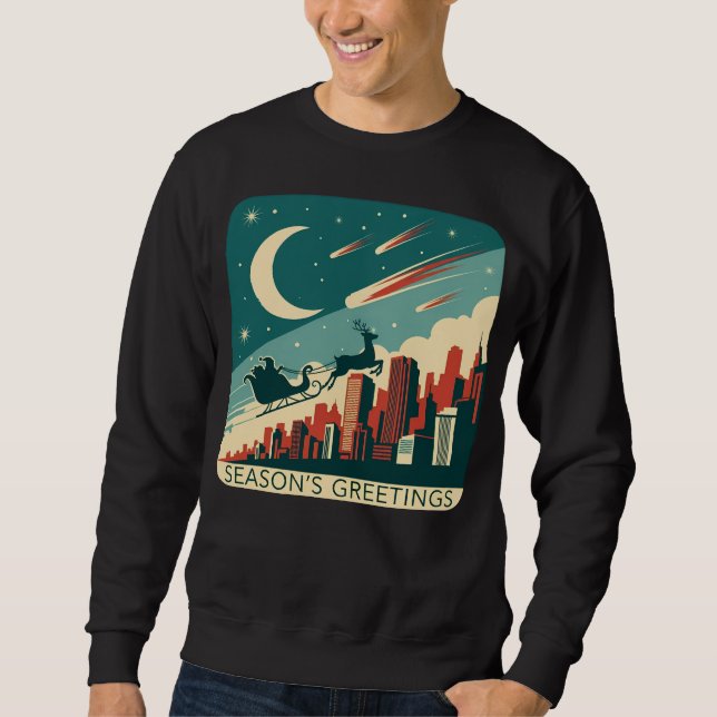 Sudadera Season’s Greetings (1) Retro Skyline Art (Anverso)
