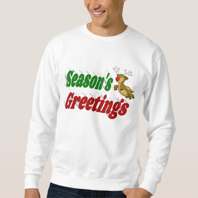 Sudadera Seasons Greetings Tipografía de Navidades de renos (Anverso)