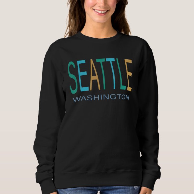 Sudadera Seattle azul, verde y amarillo (Anverso)